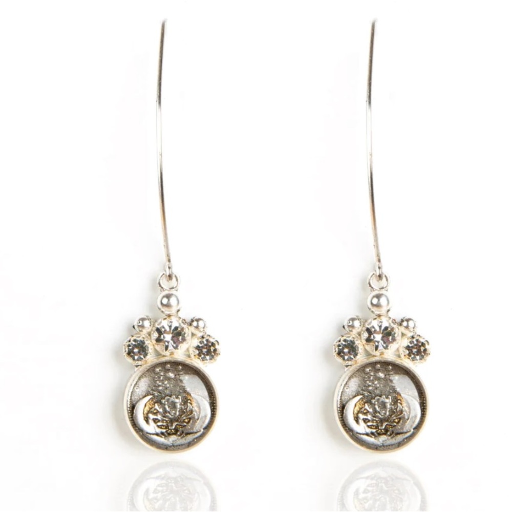 VSA Lotus Moon Long Hook Earrings